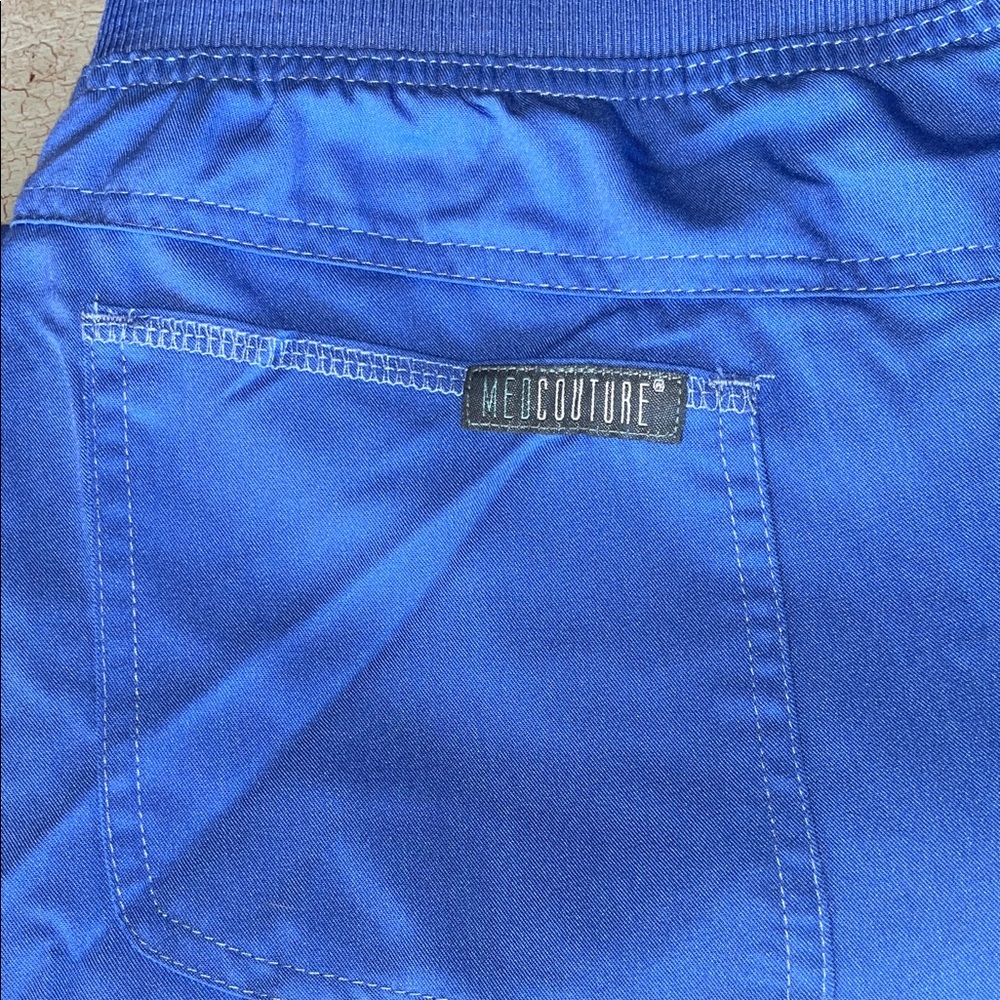 Pair MEDCOUTURE Ceil Blue Jogger Scrub Pants Brand New Size Medium - Picture 7 of 9